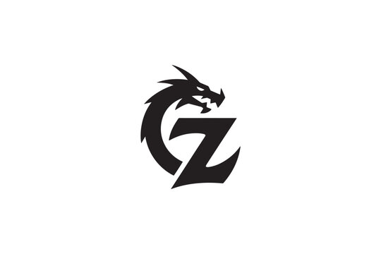 Cz logo design incorporating a fierce dragon emblem unique and memorable graphic
