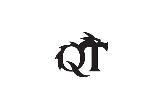 Distinctive qt logo featuring a powerful dragon head and tail design
