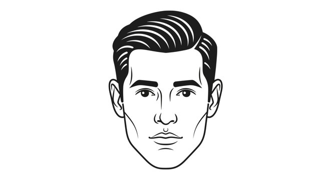 Young Man Face Illustration.