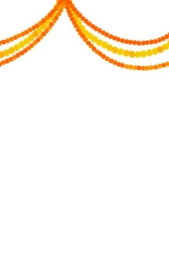 Indian Traditional Marigold Flower Garlands for Diwali and Wedding Decoration
