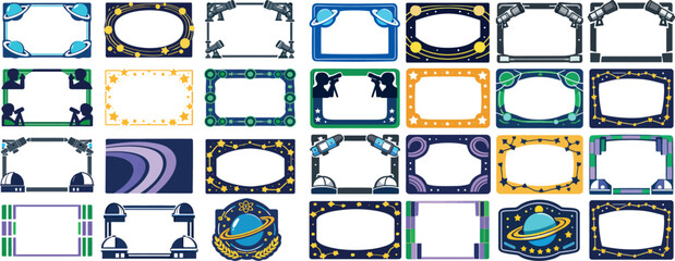 Discovery of the Rings of Uranus Space Themed Frames with Planets and Stars © Melange