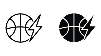 Basketball Lightning Sport Energy Icon Commercial © 3D