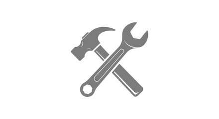 Fototapeta premium Hammer and Wrench Tools Crossed Illustration.