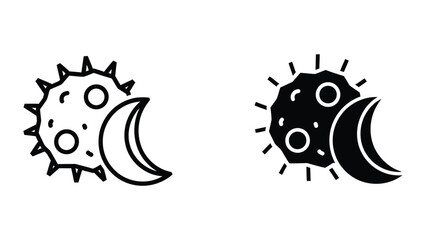 Sun Moon Icon Celestial Symbol Commerce © vdomarket