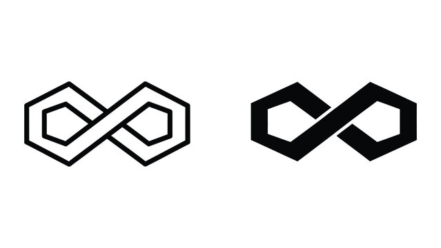 Infinity Symbol Hexagonal Logo Design Eternal Loop Business
