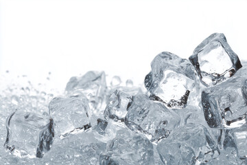 Obraz premium Ice Cubes Background – Crystal White Texture and Frozen Cold Concept