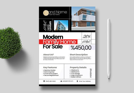 Modern Family Home Sale Flyer Design
