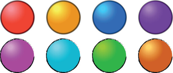 Modern Abstract Set of Brush Line Multicolor Gradient Buttons in Soft Rounded Geometric Forms Designed for UI Elements, Digital Interfaces, and Professional Vector Graphics Creation