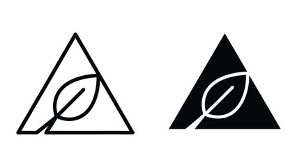 Fototapeta premium Leaf Triangle Logo Eco Business Icon