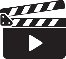 Vector film clapperboard icon with play button