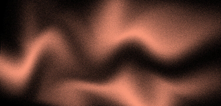 Abstract Rose Gold Silk Fabric Waves Background with High Grain Noise and Dark Shadows