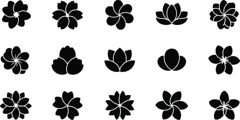 Black flower on white background flowers floral patterns © Graphic Shops