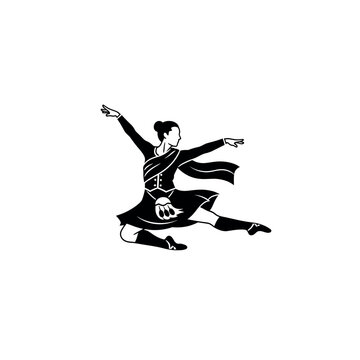 Dynamic Highland Dancer Silhouette in MidLeap.
