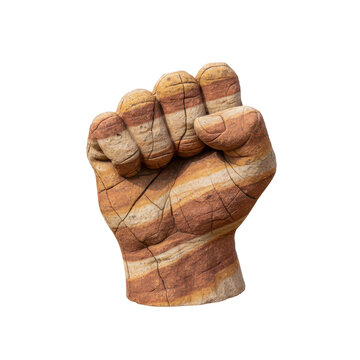 Stone Fist Sculpture Symbolizing Strength and Solidarity