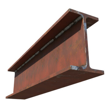 Rusty Steel I-Beam with Welded Seam