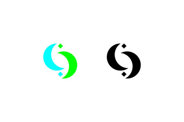 Obraz premium Symmetrical Abstract Crescent Logo Set