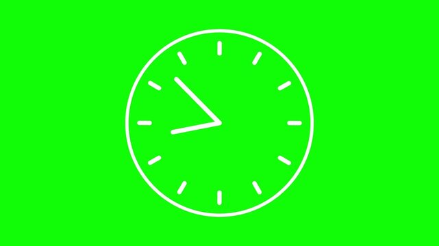 Analog clock spinning animation, alpha channel included.