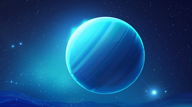planet sphere neptune gradient blue solar system space astrology futuristic theme background for advertisement bussiness company brochure presentation template vector