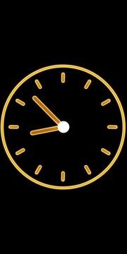 Time lapse of spinning clock animation in 12 Hour. Seamless motion animated footage.