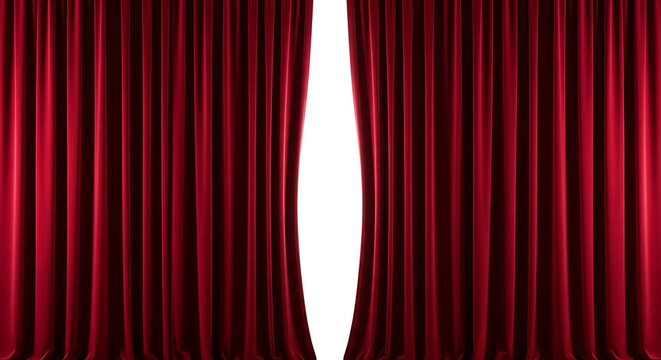 Spotlight on red theatre curtain stage
