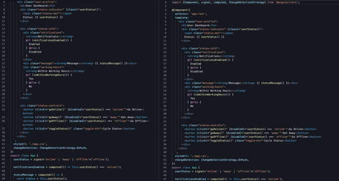 Angular Code for User Dashboard Interface