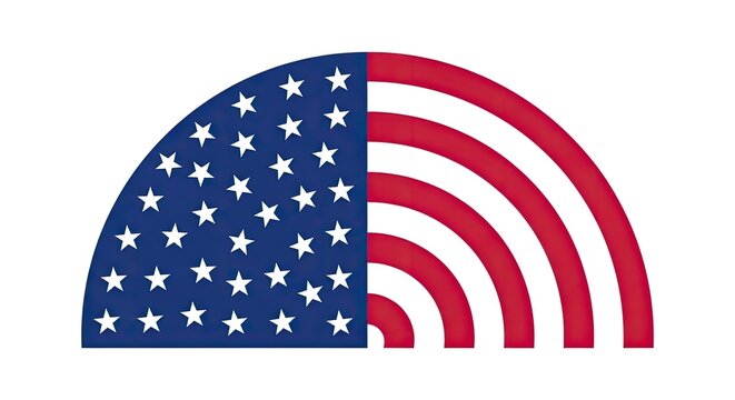 American flag rainbow emblem