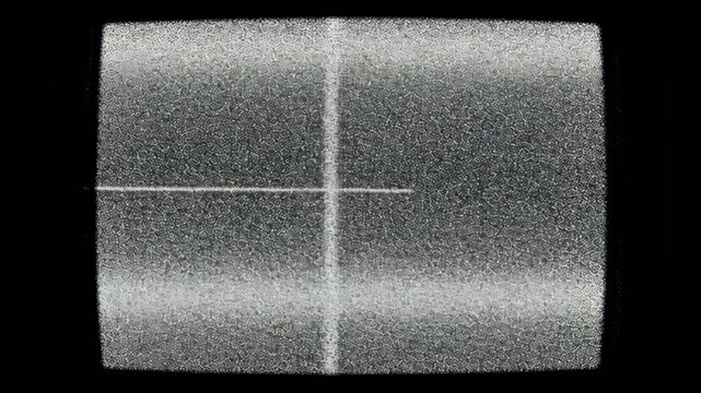 Old retro static black sand white noise signal grain background television screen texture icon vintage crosshair distressed display with visible grain and signal disturbance evoking nostalgic mood