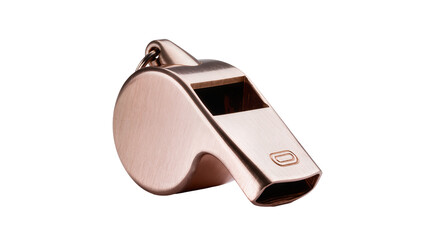 Isolated Rose Gold Whistle Signalling Device Sports Equipment Emergency Gear Soundmaker Tool