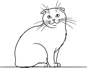 Obraz premium A black and white line drawing of a sitting cat