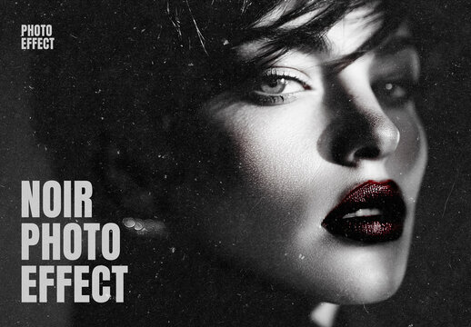Vintage Noir Photo Effect Mockup
