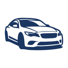 Logo concesionario de coches. Icono con dibujo con líneas de un vehículo de lujo © teracreonte