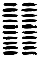 A collection of black brush strokes on a white background
