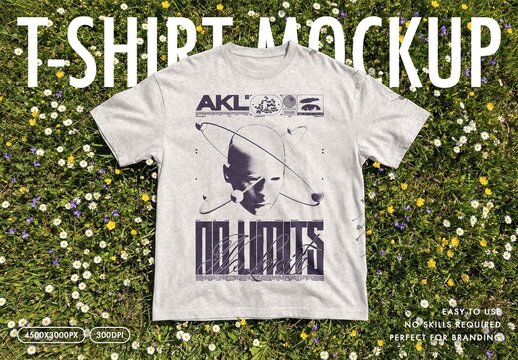 Flower Field T-Shirt Mockup