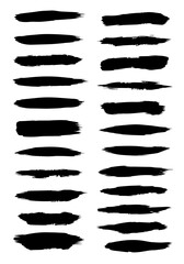 A collection of black brush strokes on a white background