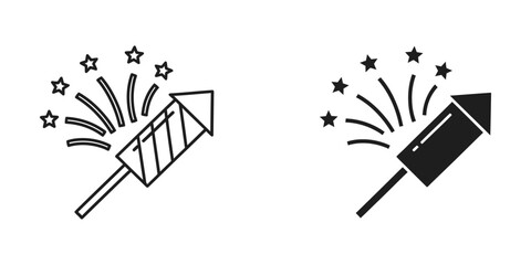 Fireworks Rocket Celebration Burst Commercial Icon © MSTSALEHA