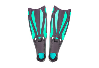 Colorful snorkeling flippers for underwater swimming and diving adventures isolated on transparent background © bdstockfile