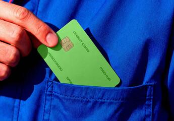 Credit Card Mockup in Pocket