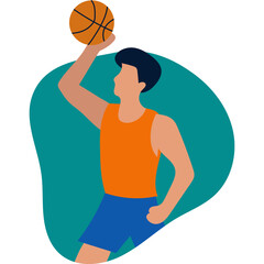 Man Playing Basketball Illustration © Legian Studio