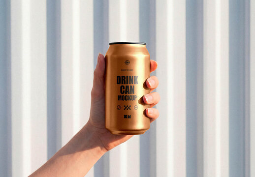 Can In Hand Mockup