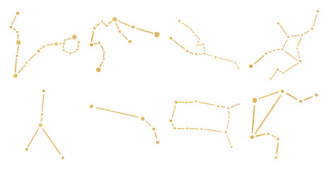Golden constellation star map element set © Rawpixel.com