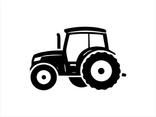 Naklejka premium Stylized Tractor Silhouette Graphic Representing Farm Work and Agricultural Machinery