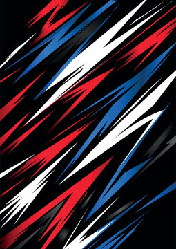 Modern Esports Jersey Pattern with Sharp Red Blue White Geometric Streaks