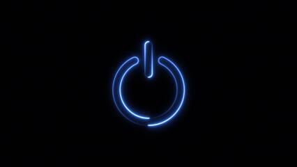 Neon power on/off symbol. glowing neon power on off buttons with start and shutdown button illustration on black background. © MST MERINA