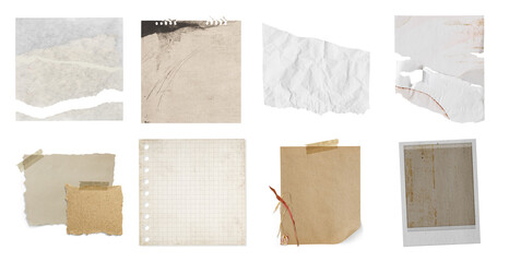Vintage torn paper textures collection