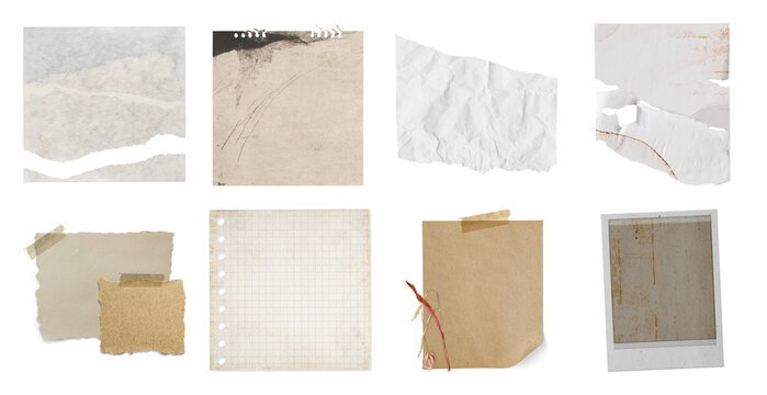 Vintage torn paper textures collection