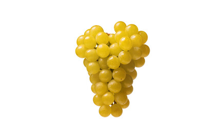 Fototapeta premium Isolated bunch of fresh seedless yellow grapes on a plain background for healthy eating