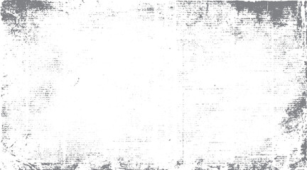 Faded grey textured newspaper print with scattered dots and dark smudges grunge background vintage