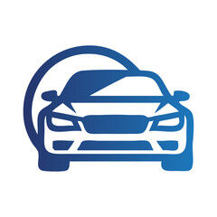 Logo concesionario de coches. Dibujo con líneas de un vehículo de lujo en un círculo  © teracreonte