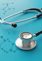 Stethoscope on blue dynamically displays health and medical services