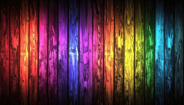 Pannelli in tessuto drappeggiato con sfumature arcobaleno e trame astratte